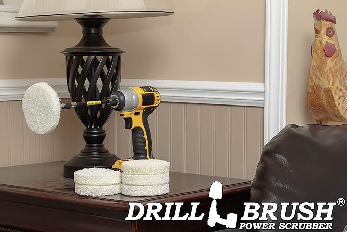 Drill Brush - Drill Power Pad Set - Bathroom - Drill Scrubber Attachment - Cleaning Pads - Shower Door - Baseboard - Power Cleaner - Bathroom Sink - Shower Cleaner - Vinyl Flooring - Scrub Pads