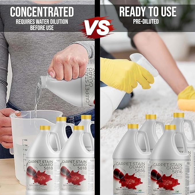General Chemical Carpet & Fabric Protectant - Stain Shield for Carpets, Rugs, Drapes, Upholstery, & More - Rug Guard 5818 - Ultra Concentrated Fabric Protector Spray - 4 Gallon Case