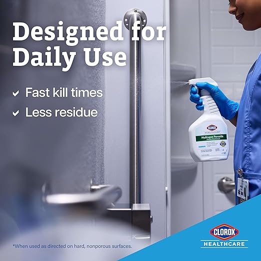 Clorox Healthcare Hydrogen Peroxide Cleaner Disinfectant Refill, Bleach Free, 128 Fluid Ounces (Package May Vary)
