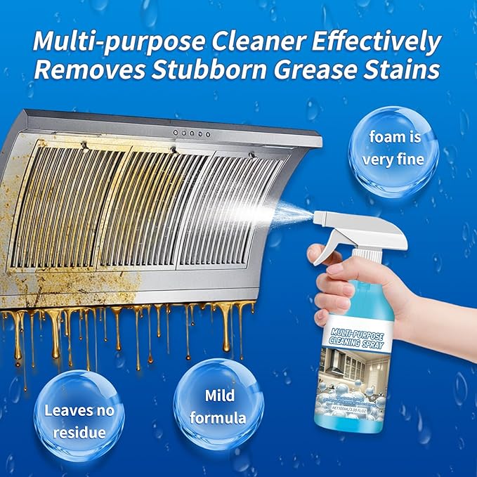 2PCS Spray Splash Cleaner, 2026 New Multi-Purpose Handheld Degreaser, Powerful Foam Sprays for for Kitchen, Easy to Use Rust Remover for Kitchenware, Grime Remover Spray for Home Family