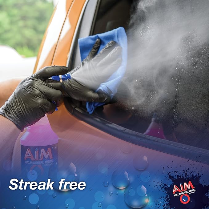 AIM Chemicals Ammoniated Glass Cleaner Concentrate - Streak-Free Shine for Windows, Cars, Homes, Offices - Dilutes 10:1 - Removes Dirt, Grime, Fingerprints - Ideal for Glass Spray Bottles - Quart
