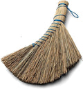 Natural Straw Whisk Broom - 12.5 Inch Small Hand Broom with Ergonomic Shape for Multi-Surface Cleaning - Stiff Bristle Brush for Indoor or Outdoor Use by Kings County Tools