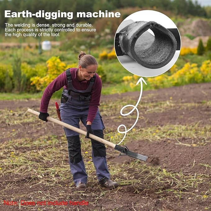 Heavy-Duty Manganese Steel Garden Spade Gardening Tool Agricultural Transplanting Shovel Garden Planting Spade for Tree Planting Soil Digging & Transplanting