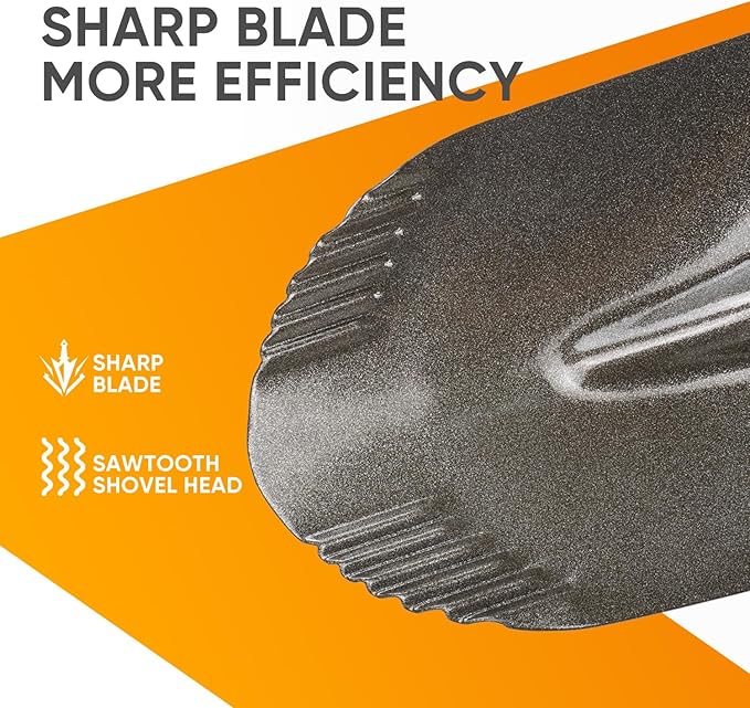 28 inches，Small Shovel Garden Shovel for Digging with Trenching Blade and D-Handle,Short Handled Round Shovel Survival Shovel for Car， Perfect for Digging Soil, Dirt, and Gravel.
