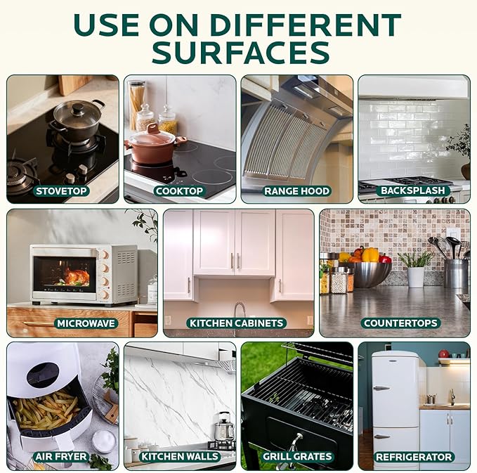 2 Pack Clean Up Kitchen Oil Stains Spray: Foam Cleaner Spray Cuts Through Baked-On Grease on Ovens Stove Tops Grills - Heavy Duty Kitchen Degreaser & Cleaner for Multi-Surface Cookware & Countertop