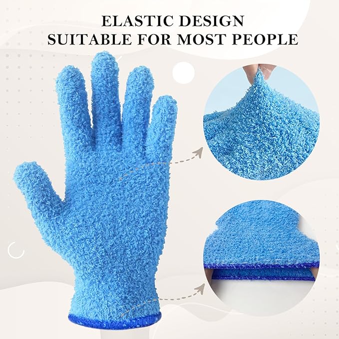 Evridwear Microfiber Plant Dusting Gloves Reusable Leaf Cleaning Glove for Houseplants,Blinds,Furniture and Small Objects