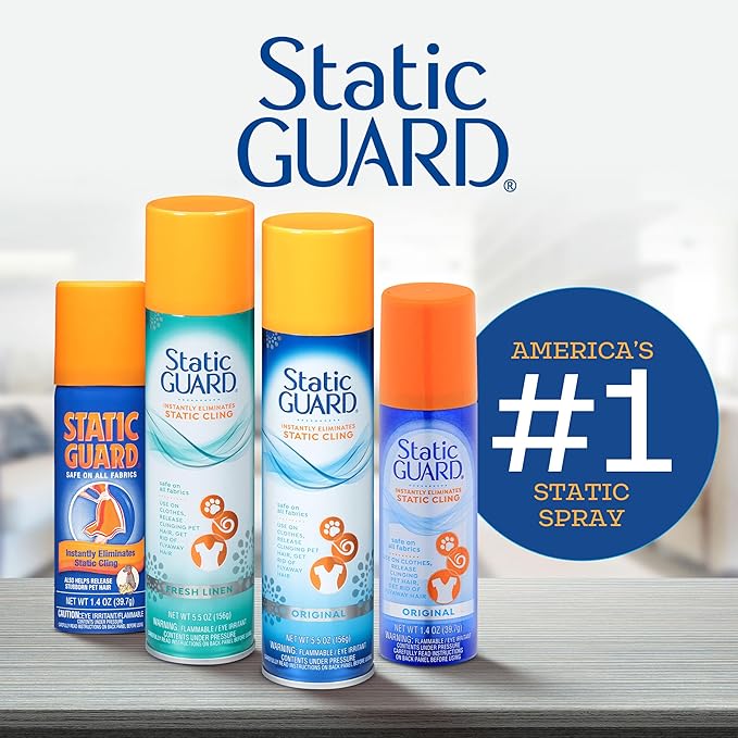 Static Guard Fabric Spray, Original | 1.4 Ounce | Pack of 12