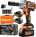 1500N.m Impact Wrench, 1/2" High Torque 1107ft-lbs Cordless Impact Gun with 2 x 4.0Ah Battery, 21V Power Impact Driver with 5 Sockets,LED Light,Electric Impact Truck RV Car Heavy Construction