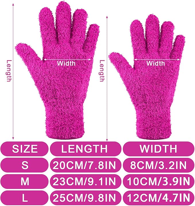 Geyoga 12 Pairs Microfiber Dusting Gloves Household Dusting Cleaning Glove Washable Plant Dusting Mittens