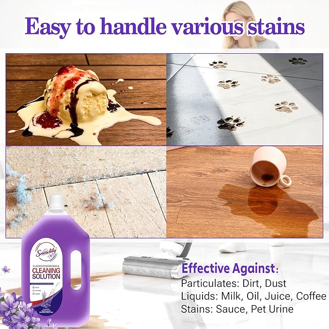 84.53 FL OZ/ 2.5 L Lavender Scent Floor Cleaning Solution Compatible with Tineco，No Residue & Long-lasting Fragrance, Floor Cleaner Refill for All Robot Vacuums & Cordless Floor Washers/Mop Vacuums