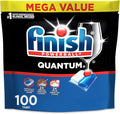 Finish Quantum Dishwasher Pods, No Pre-Rinse Dishwasher Detergent Soap Removes 24HR Dried-On Stain and Grease, Leaving a Virtually Spotless Shine, 100 Count