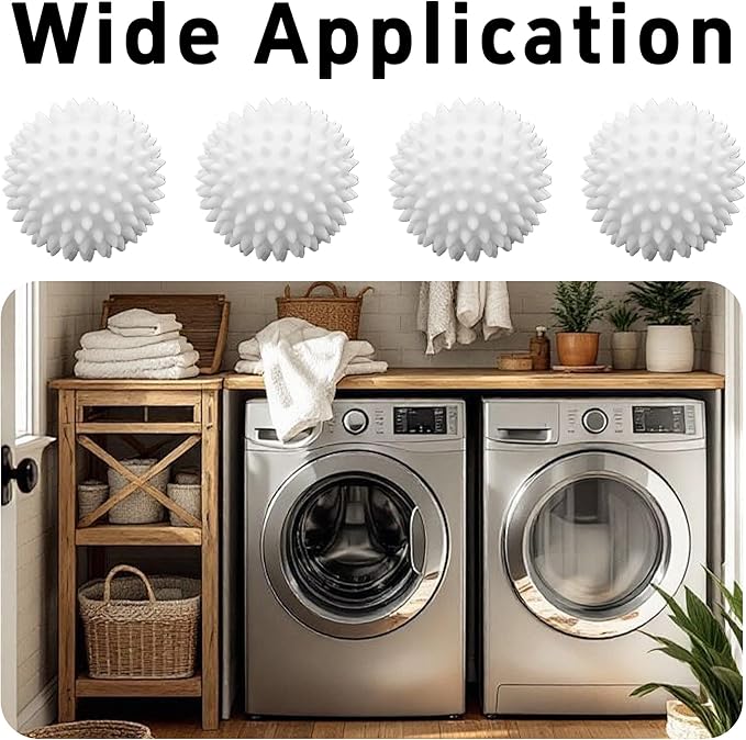 6PCS 2.3 Inch Laundry Dryer Balls, Reusable Drying Balls for Clothes and Fabric Softening (White)