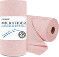 55 Pack Microfiber Cleaning Cloth Roll, Tear Away Reusable Towels, 11" X 9", Ultra Absorbent & Lint Free Microfiber Cloth for Cleaning Cars, Kitchen, Window, Home and Shop (Pink, 9"X11"-55PK)