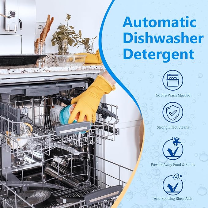 200 Count Dishwasher Pods, No Pre-Rinse Dishwasher Detergent Soap On Stain and Grease, Leaving a Virtually Spotless Shine,Dishwasher Detergent for Deep Cleaning