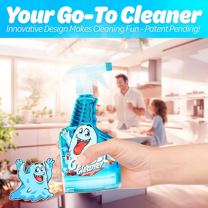 Spray Bottle With Microfiber Cap - All Purpose Cleaner 16oz - FRESH (2 Pack)