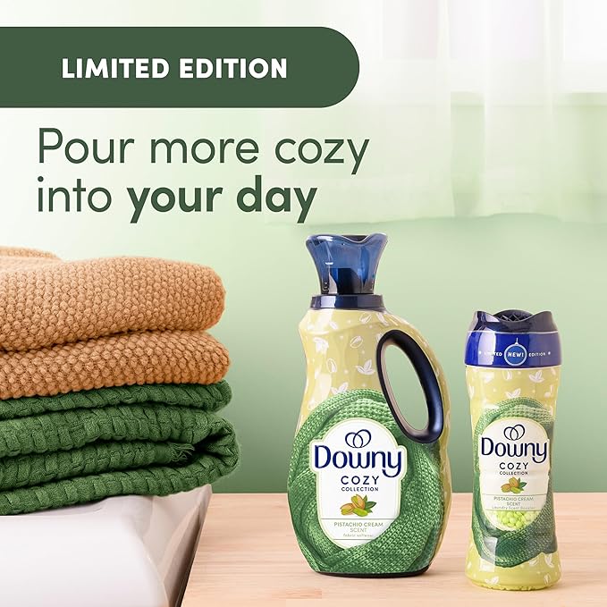 Downy Cozy Collection In-Wash Laundry Scent Booster Beads, Pistachio Cream Scent, 7.8 oz, Limited Edition Laundry Beads