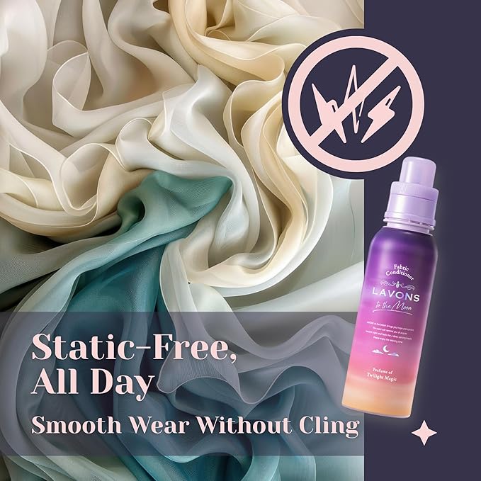 LAVONS Nontoxic Fabric Softeners Liquid, Fabric Conditioner with Organic Extracts, Natural Laundry Softener from Japan, Plant Based FABRIC Softener Sensitive Skin 16.9 Fl Oz to the Moon TWILIGHT MAGIC