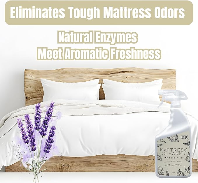 Geode Mattress Cleaner & Deodorizer – Natural Enzyme Formula for Stain & Odor Removal, Sweet Lavender Aroma, Eco-Friendly & Non-Toxic, Safe for All Fabrics – Gallon (128fl oz)