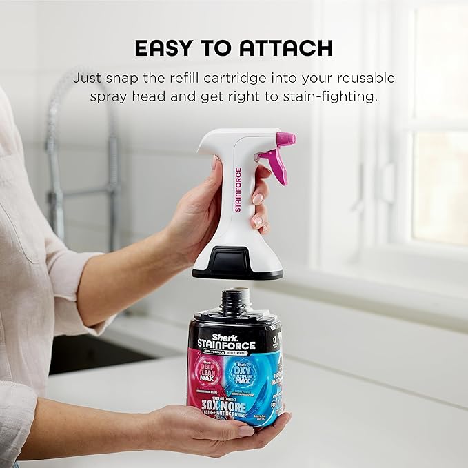 Shark StainForce Dual-Formula Refill Cartridge, Value 2-pack, Stain & Odor Remover for Shark StainForce Portable Stain Cleaner, for Carpet, Area Rug, Upholstery, Cars, 2x 16.9oz, BNDHXCM500
