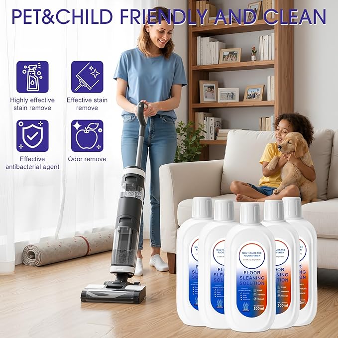 8 Pack 4000ml Floor Cleaning Solution Compatible with Tineco Floor One Ifloor Series Floors Cleaner Refill Solution Wet Dry Vacuum Mops Solutions(Lavender Scent)