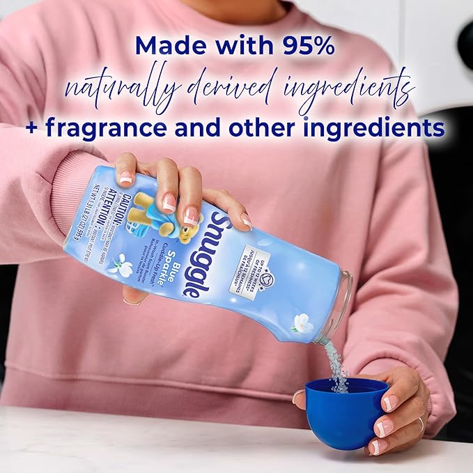 Snuggle In Wash Scent Booster, 21 Oz, Pack of 4, Blue Sparkle, Laundry Beads for Long-Lasting Freshness, Fragrance Enhancer for Clothes, Bedding & Activewear, HE Safe