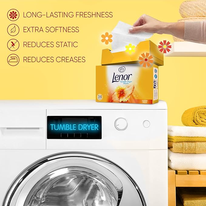 Lenor Tumble Dryer Sheets 34 Sheets Summer Breeze