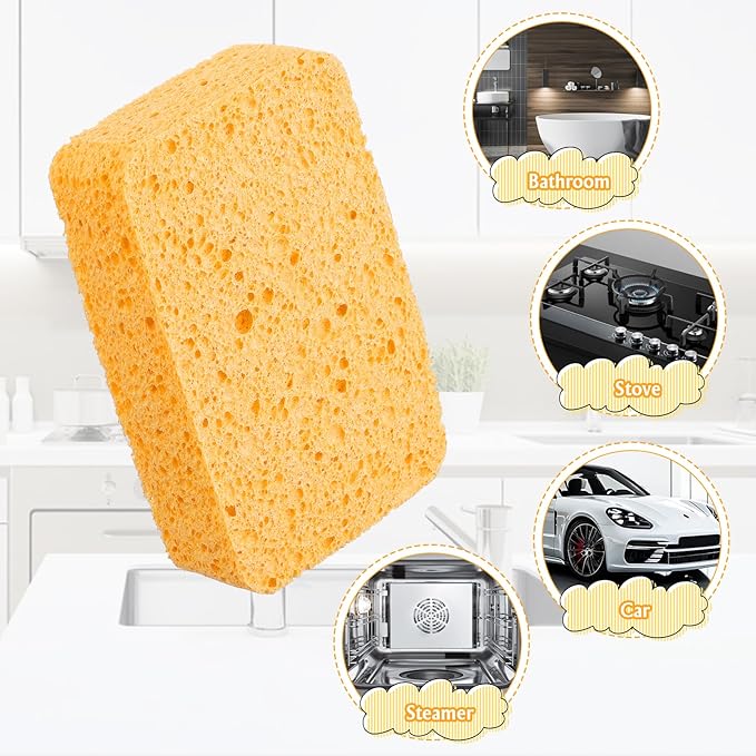 Large Sponge Non-Scratch, Car Wash Sponge, Super Absorbent Heavy Duty Large Sponges for Cleaning Home/Kitchen/Boat Bail & Car Washing (5.71x3.54x1.38 Inch)