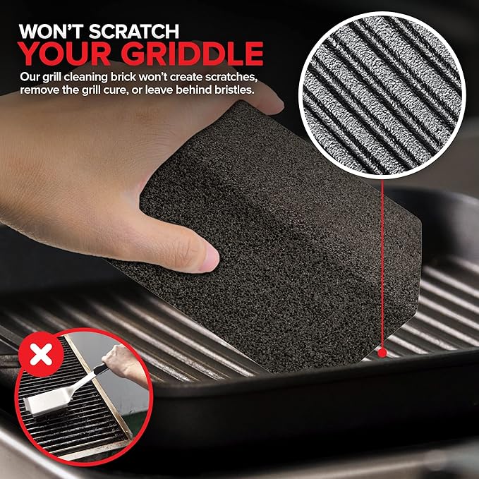 Stock Your Home Grill Cleaning Brick, Griddle Block Cleaner, Heavy Duty Pumice Stone for BBQ Flat Top, Scrubbing Tools/Bricks, (1 Pack)