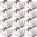 Cosy Family 12 Pack Heavy Duty Moving Bags with Backpack Straps - Strong Handles & Zippers, Storage Totes For Space Saving, Fold Flat, Alternative to Moving Box (X-Large-Set of 12, Clear)