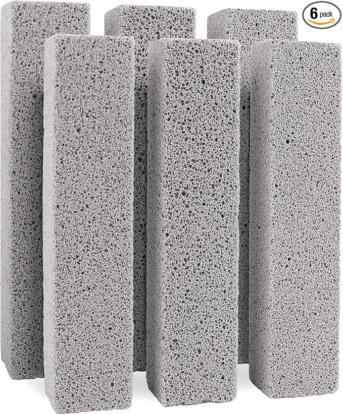 ZUFECY 6pc Pumice Stone for Home Cleaning, Toilet Bowl Cleaning, Sink and Tiles Without Scratches, Grease in Kitchen, Bathroom and Pool