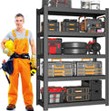 47" W Heavy-Duty Metal Storage Shelving, 5-Tier 3000 LBS Garage Shelves Unit, 71" H Ajustable Industrial Shelf for Garage, Warehouse, Home, Kitchen, Pantry, Office, Black