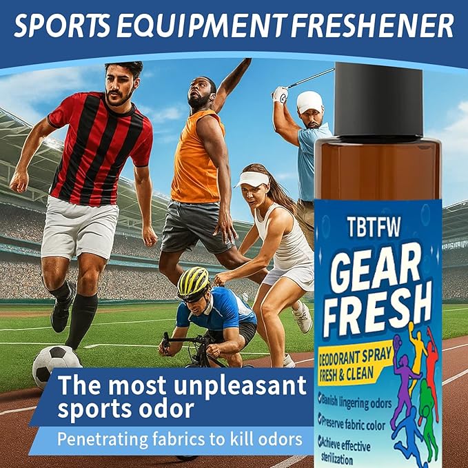 Sports Equipment Odor Eliminator Spray-Eliminate the Odor of Shoes and Sportswear, Quick Drying, Long-Lasting Cleaning Formula, Suitable For All Sports Equipment(6.76 Oz)