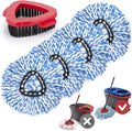 Spin Mop Replacement Heads for O Cedar RinseClean 2-Tank System, 4 Pack Microfiber Mop Refill Heads, Include 4 Mop Heads and 1 Mop Brush