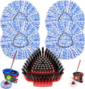 5 Pack Spin Mop Head Replacement for O Cedar RinseClean 2-Tank System,Include 4 Mop Replace Heads + 1 Upgrade Scrubber Brush, 100% Microfiber Mop Refills Deep Cleaning Machine Washable
