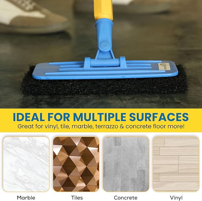 KLEEN HANDLER Cleaning and Stripping Pad | Heavy Duty Surface Cleaning Scrub, Scouring, Abrasive, Black (Pack of 5)