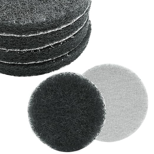 BokWin 8 Pcs 5 Inch Round Scouring Pads Drill Scrubber Pads Hook and Loop Scuff Pads for Clean Polishing(Grey)