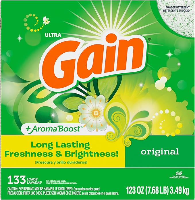 Gain Powder Laundry Detergent, Original Scent, 133 Loads, 123 OZ (Pack of 2)