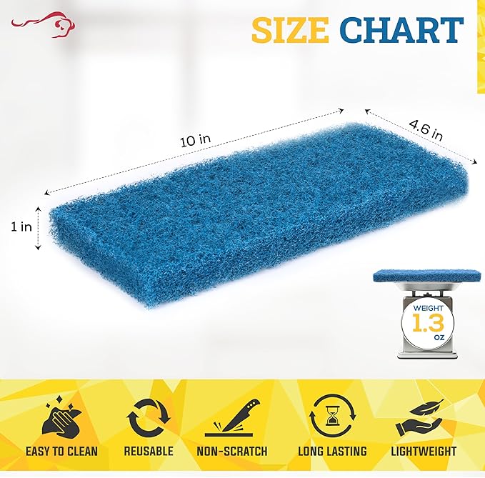 KLEEN HANDLER Medium Cleaning Pad | Medium Duty Scrub, Eco-Friendly, General Cleaning