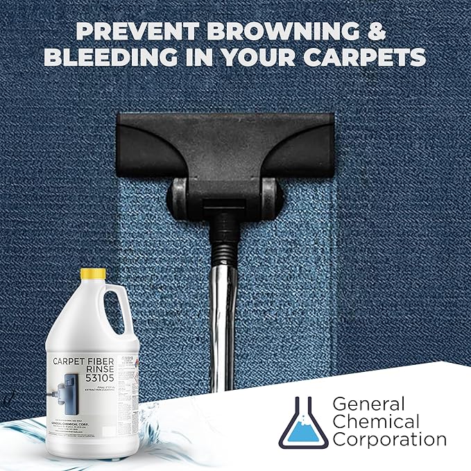 CarpetGeneral- Carpet Fiber Rinse & Odor Neutralizer Solution 53105|Prevent Browning, Bleeding & Odors with Top Carpet Cleaner Liquid|Carpet Fiber Rinse Professional Residue Attracting Agent - Case