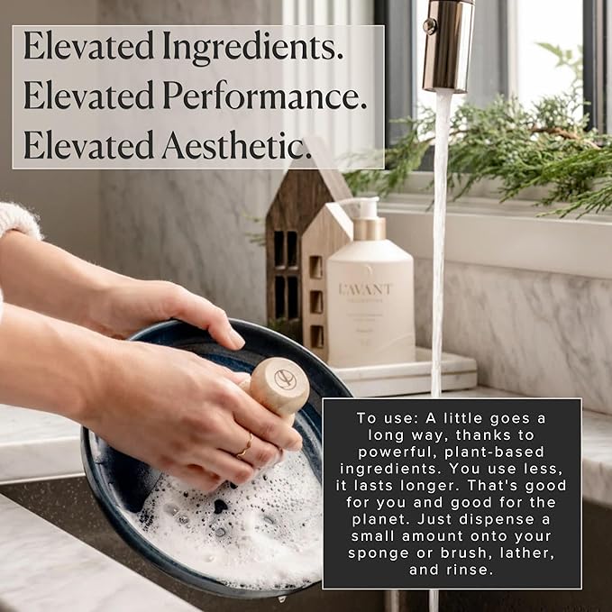 LAVANT Collective | Plant Based Dish Soap Liquid | Natural Cleaning Supplies & High Performing Dish Detergent | Formula for Sensitive Skin, Grease Removal, & Everyday Cleaning | Winter Fir Scent