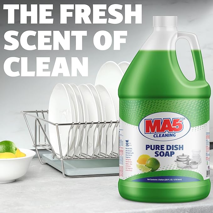 MA5X CLEANING Pure Liquid Dish Soap, 1 Gallon Refill