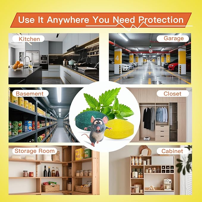 Rodent Repellent with Natural Essential Oils – 24 Pack Mouse, Rat & Pest Deterrent Balls, Safe for Family & Pets, Long-Lasting Indoor & Outdoor Protection