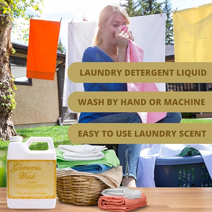 Worldwide Nutrition Bundle: Tyler Glamorous Wash Trophy Scent Laundry Liquid Detergent - Hand and Machine Washable - 32 oz (907 g) Container and Worldwide Nutrition Multi-Purpose Key Chain