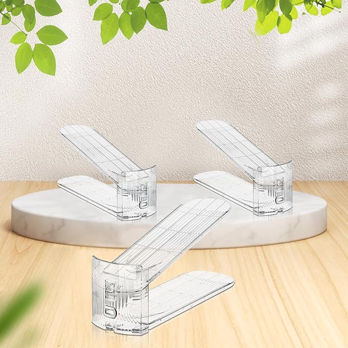 FENRUNXU Shoe Slots Organizer for Closet,36 Pack Shoe Stacker Shoes Rack Organizer for Closet Space Saver Storage Shoe Holder Organization(Transparent)