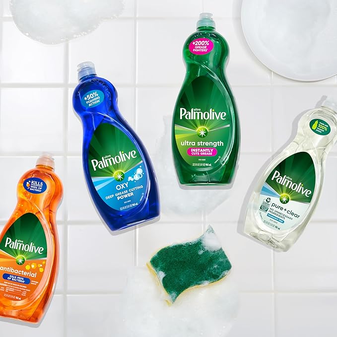 Palmolive Ultra Dishwashing Liquid Dish Soap, Pure + Clear Fragrance Free - 32.5 Fluid Ounce (Packaging may vary)
