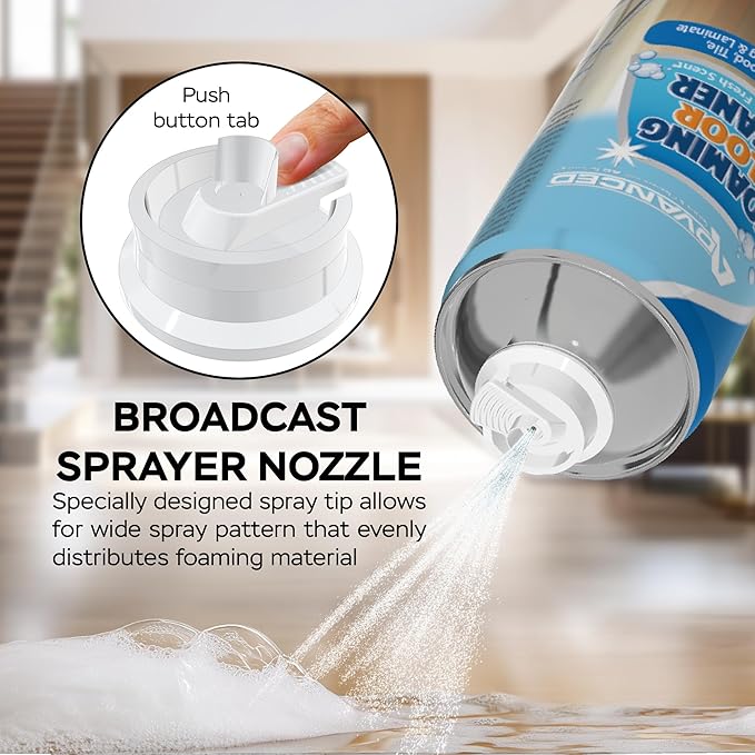 ADVANCED Sealers & Cleaners Aerosol Foaming Floor Cleaner - No Rinse Multi Surface Cleaner for Porcelain, Vinyl, Laminate, Tile, & Hardwood 19 oz - 6 Pack
