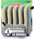 Dual Sided Multi-Purpose Sponges Kitchen,Non Scratch Dish Sponge for Washing Dishes Cleaning Kitchen，Rough Scrubbers for Non-Stick Cookware, Soft Microfiber Scrub for Dishes(Yellow,6Pack)