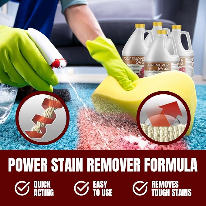 POG Remover 9452 - Paint, Oil & Grease Heavy Duty Remover & Cleaner - Residential, Industrial & Commercial - Case of Four Gallon Jugs