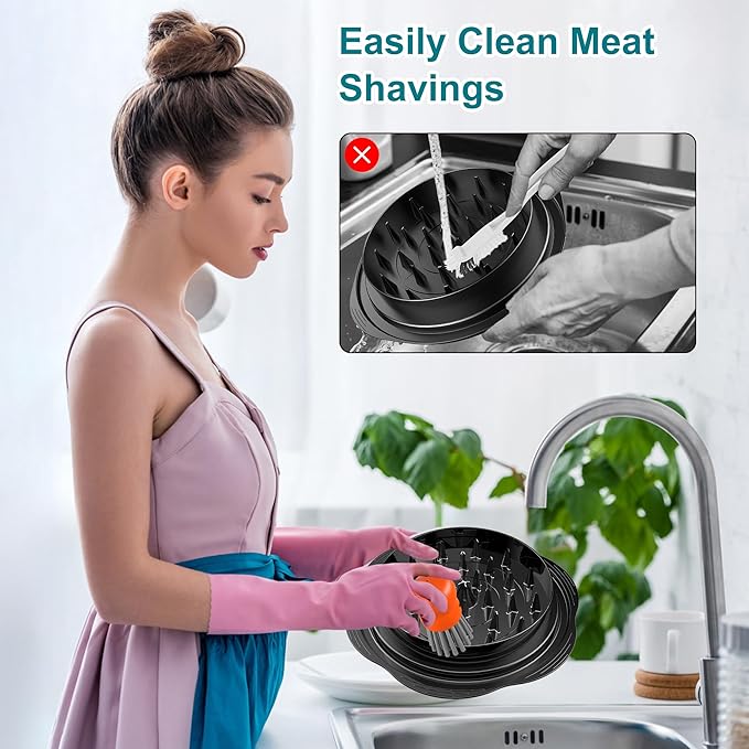 Mini Dish Brush for Cleaning Chicken Shredder, Palm Brush Dish Scrubber with Ergonomic Grip, Kitchen Brush for Washing Dishes, Pans, Pots, Sink (1, Orange)