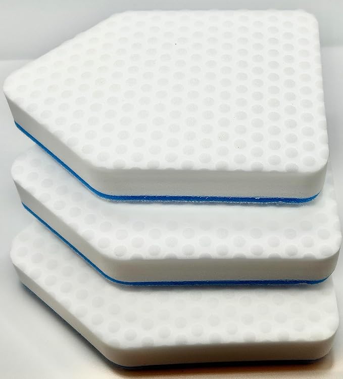 Magic Sponge Eraser Pads Fit Extendable Tub Tile Scrubber Brush | Magic Sponge Eraser Cleaning Scrubber Refill Replacement Pads | Compatible with Moku, Yocada & Cleanhome & Others | 3 Pack